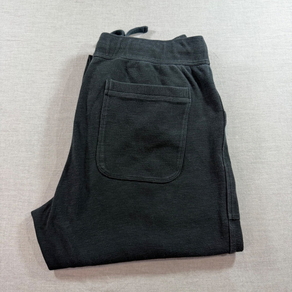 Duluth Trading Co Sweatpants Mens M Black Excellent Waffle Knit Joggers 1933-BG
